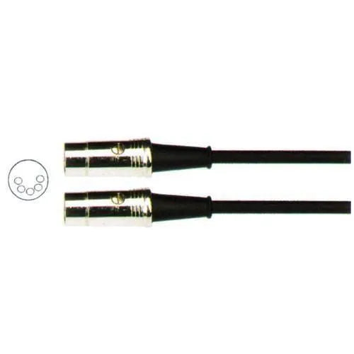 20 Ft Midi Cable Chrome Plugs 6Mm O/D Black-Accessories - Cables & Adaptors-Muso's Stuff 