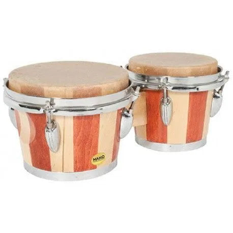 7/08 Inch Bongos Natural Skin Dark/Light Brown-Drums & Percussion - Percussion-Muso's Stuff 