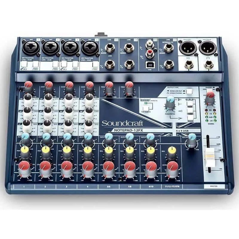 SoundCraft - Notepad 12FX Small Format Analogue Mixing Console With USB I/O Plus FX-Live & Recording-Soundcraft-Muso's Stuff 