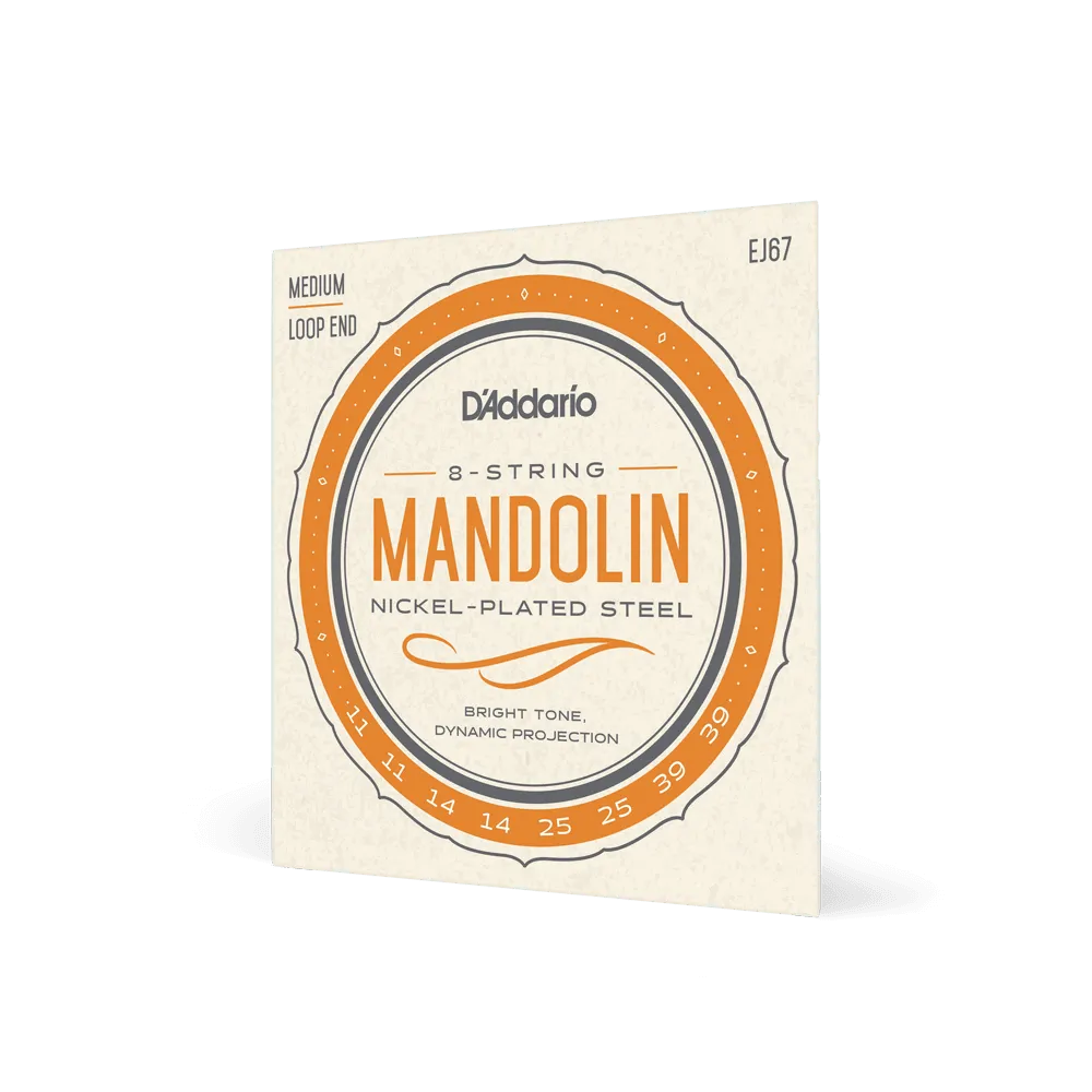 Daddario - Mandolin Strings Set 11/39 N/W Medium Ej67--Muso's Stuff 